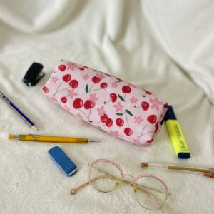 Cherries on Pink pencil case