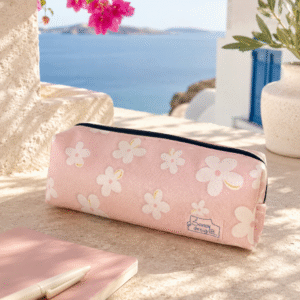white flower pencil case